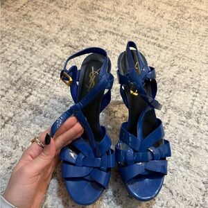 Yves Saint Laurent Women's Glossy Blue Heels